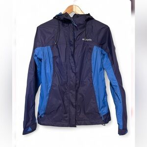 Columbia Women’s Navy and Royal Blue Hooded Rain Jacket